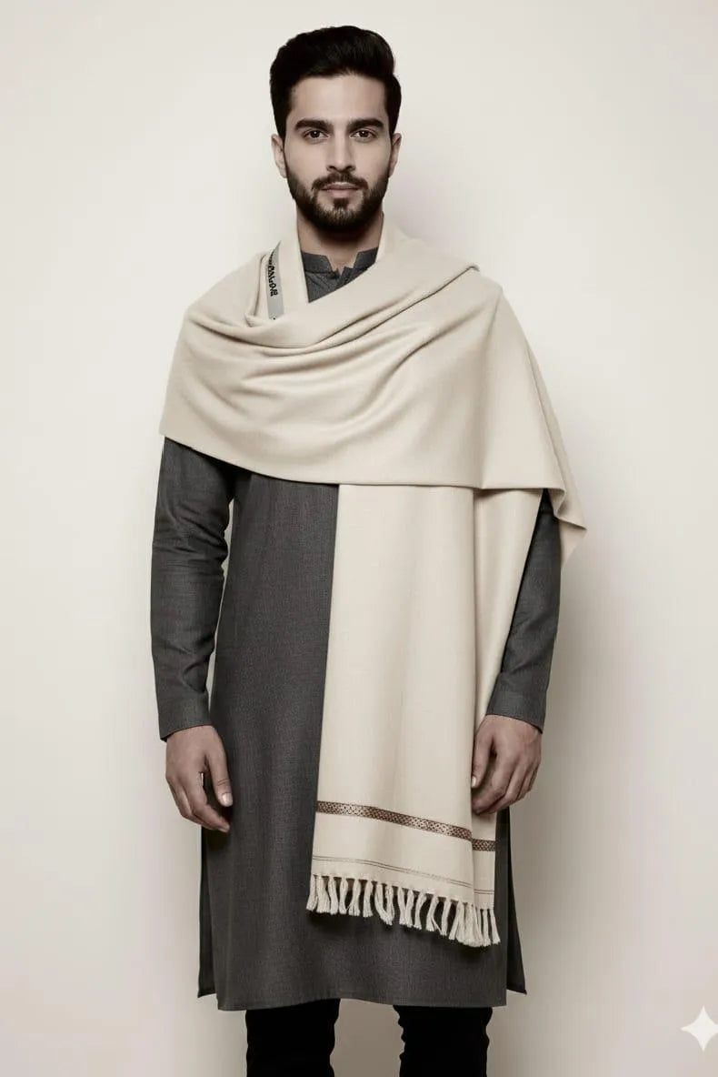 Premium Plain Wool Shawl – Men’s Everyday Winter Layer description