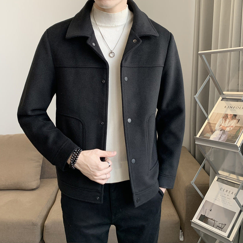 Men’s Minimalist Wool-Blend Jacket – Modern Smart Casual Winter Outerwear
